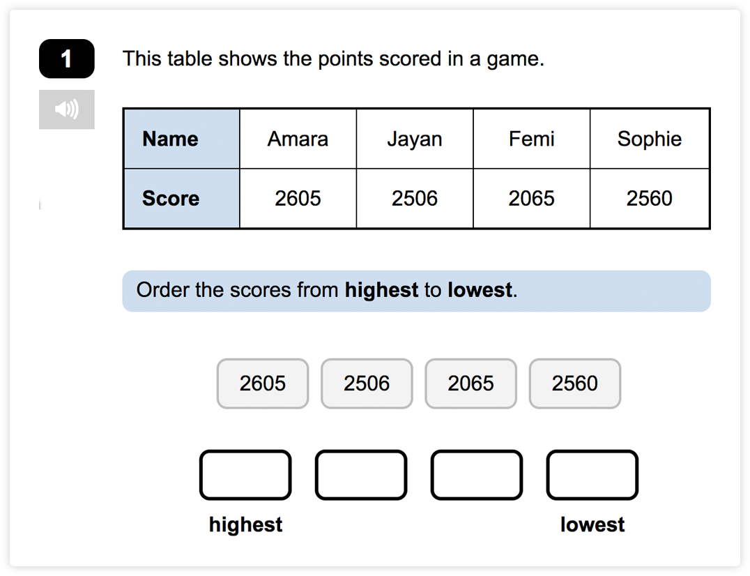 Autumn Term Y4 Baseline Maths Test